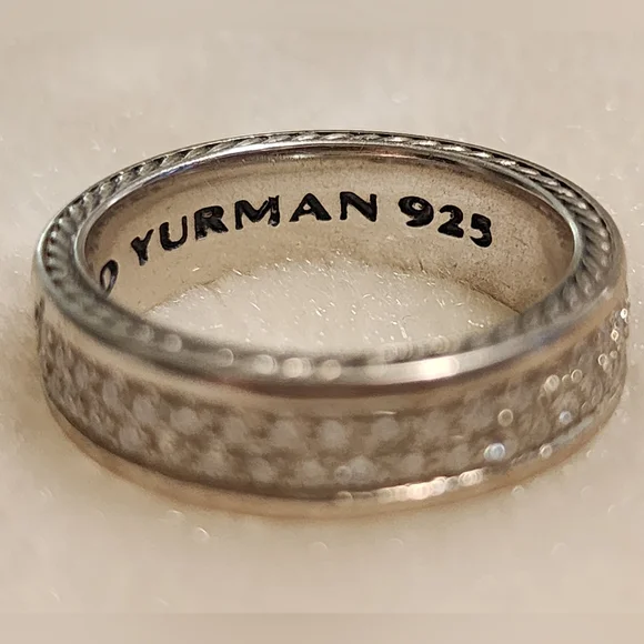 David Yurman Streamline Two Row Band Ring with Pave Diamonds - Picture 2 of 6